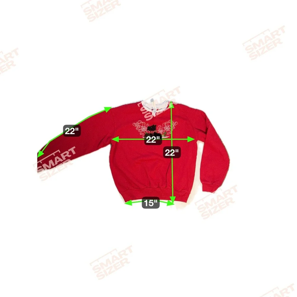 EUC Decorated Originals Red Scottie Dog Embroidered Holiday‎ Sweatshirt Medium - Picture 5 of 7